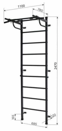 Drabinka Kraft Light 3w1 biała z wyciągiem + ławka + poręcze 200kg