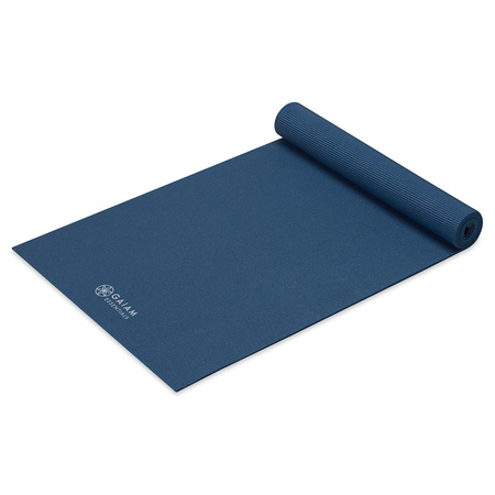 Mata z paskiem do jogi Essentials Gaiam 183 x 61 x 0,6 cm niebieska