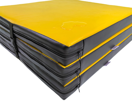 Materac gimnastyczny składany UNDERFIT 180 x 60 x 6 cm miękki żółty
